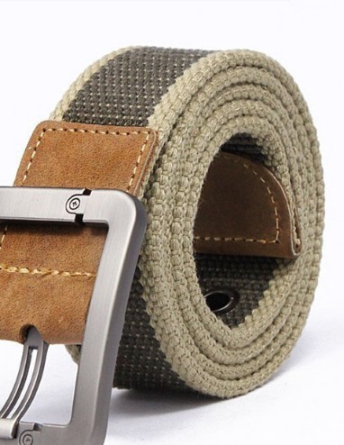 wholesale Real Solid brand Belt for Men Cinto men's Fashion Pin Buckle Canvas cowboy knitted Strap Casual Striped belt