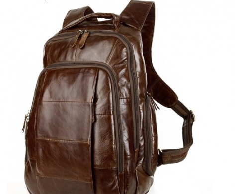 New Fashion Charming Head Layer Cow Leather Teenage Boys's Men 's Laptop Bag Backpacks For Ma