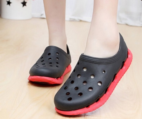 new candy-colored heavy-bottomed hole shoes lovers big yards sandals casual sandals hollow men