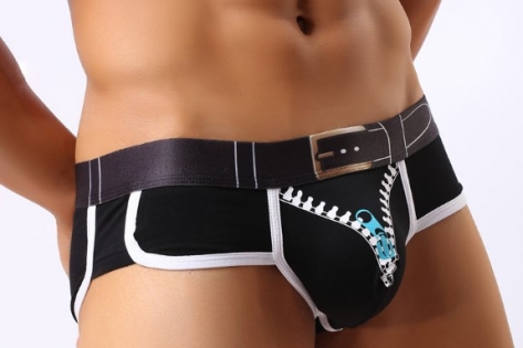 Hot New Cotton Mens Underwear Briefs Solid Underwear Men Briefs Transparent Underwear Men Briefs Zipper Print