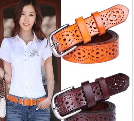New Women Fashion Wide Genuine Leather Belt Woman Without Drilling Luxury Jeans Belts Female Top Quality Straps