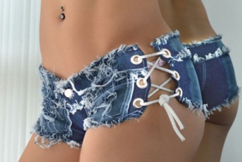 1pcs Womens Sexy jeans  shorts 2016 Summer Fashion pure cotton lace-up super shorts Ladies Skinny short jeans young women