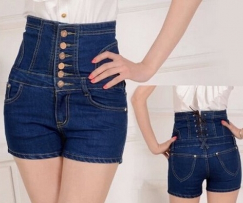 new women's summer plus size cowboy hot shorts woman high waist slim hip jeans shorts S-5XL