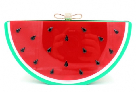 Fashion Lady Watermelon Shaped  Bag With Chain Women Party Character Clutch Bag