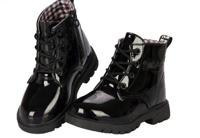 new fashion  Enfant children  boots girls boys winter shoes kids rain boots PU Leather Kids Sneakers
