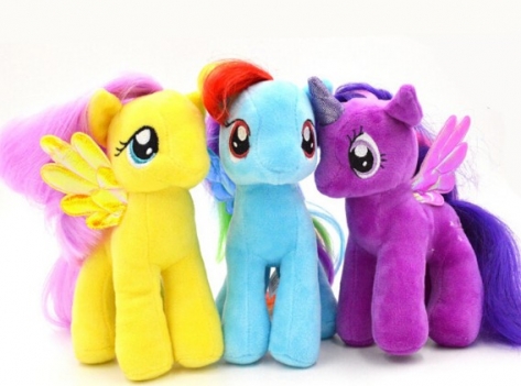19cm Minecraft My Cute Lovely Little Horse Plush Toys PP Cotton Poni Doll Toys for Children Toys Colorful Rainbow Color Horse