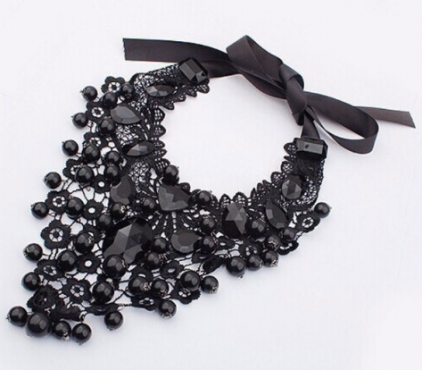 Female Jewelry Black Lace Necklaces & Pendants Short Choker Women Accessories False Collar Statement Necklace