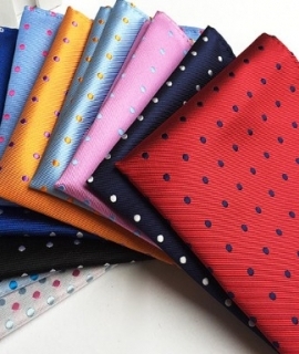 New Silk Hankerchief Scarves Practical Hankies Men's Pocket Square Dot Print Handkerchiefs