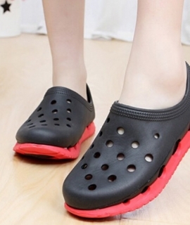 new candy-colored heavy-bottomed hole shoes lovers big yards sandals casual sandals hollow men