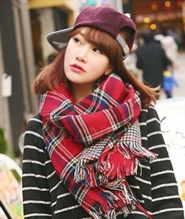 Ladies Scarf Fashion Houndstooth Winter Warm Plaid Double Side Thick Long Shawl Echarpe Pashmina Cape Women Scarves
