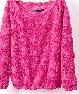 Hot sale brand pullover women 3D flowers sweater three dimensional roses wrist sleeve pullover sweater women