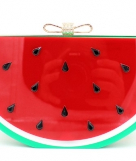 Fashion Lady Watermelon Shaped  Bag With Chain Women Party Character Clutch Bag