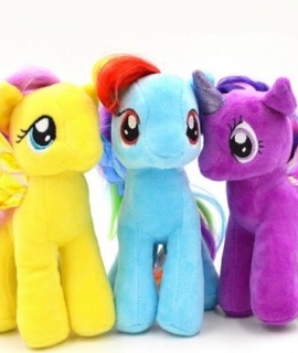 19cm Minecraft My Cute Lovely Little Horse Plush Toys PP Cotton Poni Doll Toys for Children Toys Colorful Rainbow Color Horse