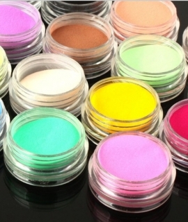 12 Colors Acrylic Powder Dust  Gel Design 3D Tips Decoration Manicure Nail Art