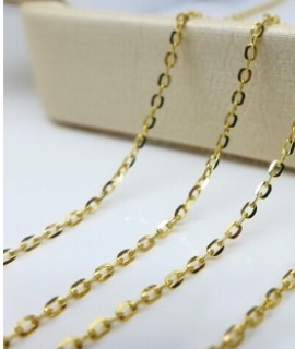 1.3g to 2.0g 18k gold O Chain necklace for women 16 18inch (46cm) yellow gold color Hot sale for fine jewelry