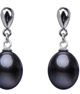 Fashion natural freshwater pearl earring 8mm drop shape cultured genuine earring