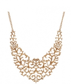2016 Hot Sell Metallic Hollow Carved Necklace Fashion Women Hollow Bib Choker Statement Pendants Necklace