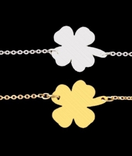 Stainless Steel Silver Bracelets & Bangles Gold Plated  Four Leaf Clover Good Luck Charm Bracelets For Women